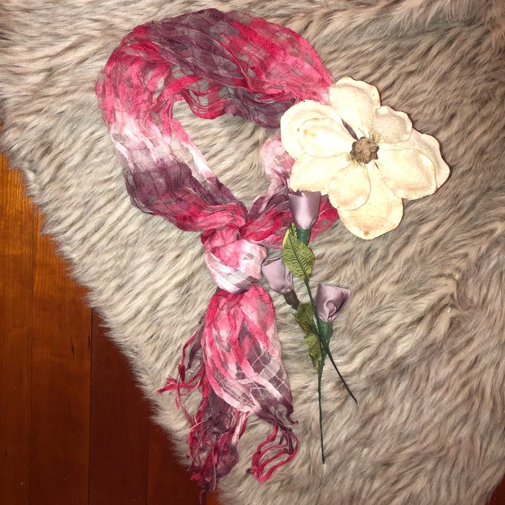 Pink and purple scarf